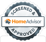 A home advisor seal that says screened and approved.