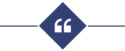 A blue diamond with two white quotation marks.